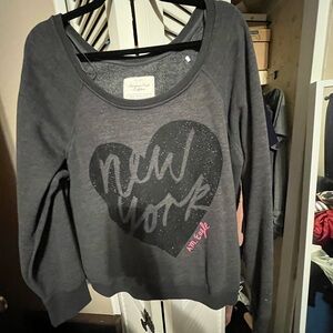 American Eagle Gray Graphic Sweatshirt